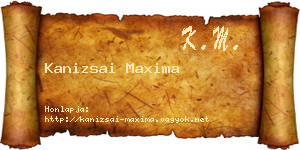 Kanizsai Maxima névjegykártya